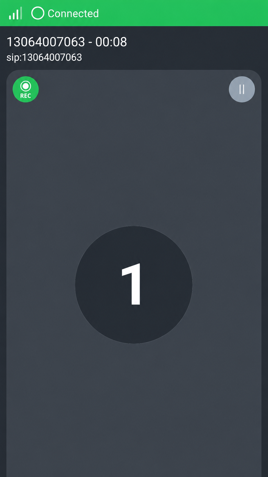 HAMS active call screen